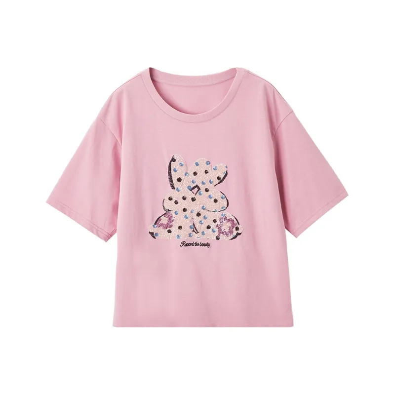 XIANGYING T Shirt Women's Plum Red-0