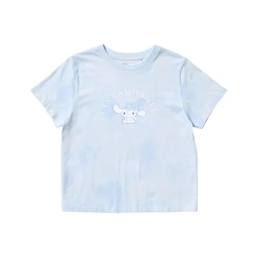 UNIQLO x Sanrio/Three Little Piglets Co branded T Shirt Women's Light Blue