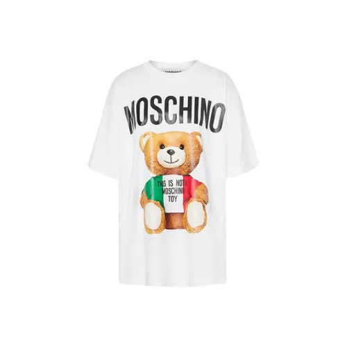 MOSCHINO Drop Shoulder Sleeve T Shirt Women's White