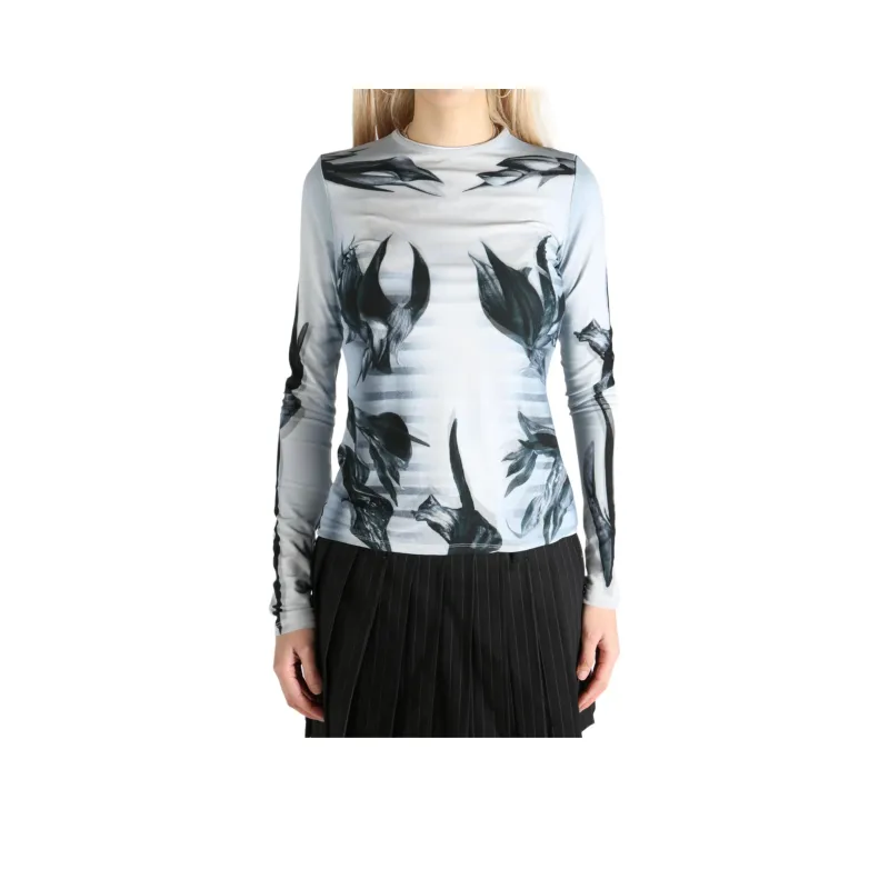 Jean Paul Gaultier Double Layered Printed Crewneck Top-0