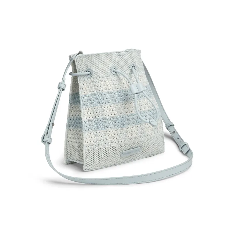 CHARLES&KEITH PU, Textile Mixture Crossbody Bag, Shoulder Bag Medium Size Women's Multicolor-8