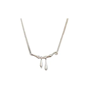 FOUNDRY BOUNDARY 925 Sterling Silver White Gold Plated Necklaces Unisex Silver