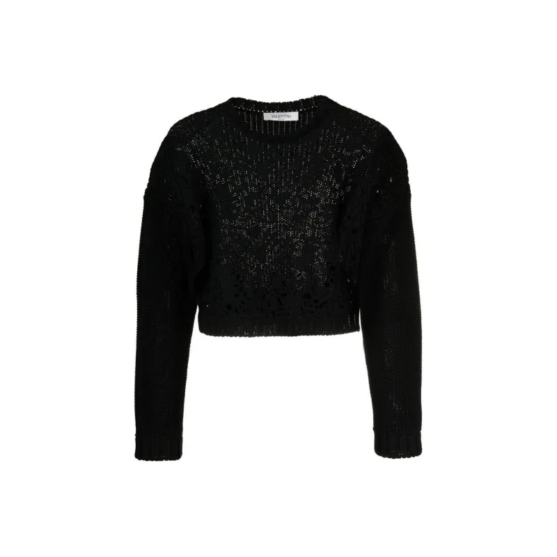 Valentino Crop Tops Women's Black-0
