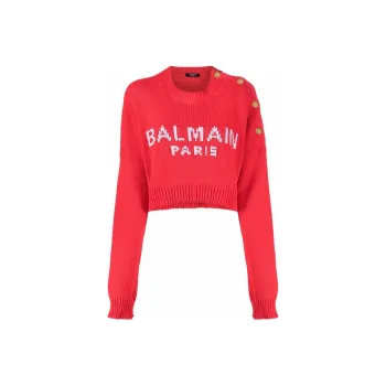BALMAIN SS22 Sweater Women's Red