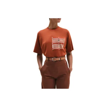 HERMES T Shirt Women's Terracotta Red
