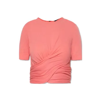 BALMAIN Twist detail Cropped T shirt