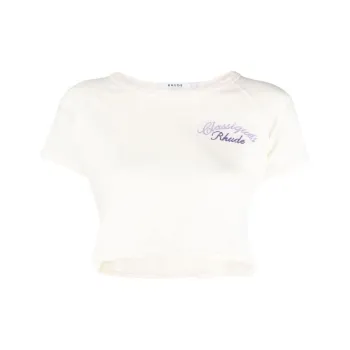 RHUDE Logo Baby Tee 'Cream/Lilac'