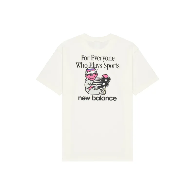 New Balance T Shirt Unisex Sea Salt White-1