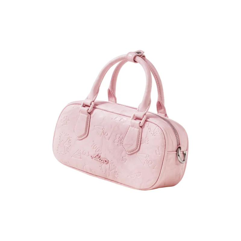 AILUXI Synthetic Leather Boston Bag, Shoulder Bag, Crossbody Bag, Handbag Women's Cherry Blossom Pink-1