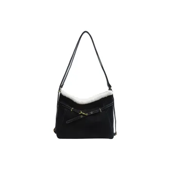 Morellybear PU Double Shoulder Bag, Crossbody Bag Regular Women's Black/Coffee/Brown/Pink