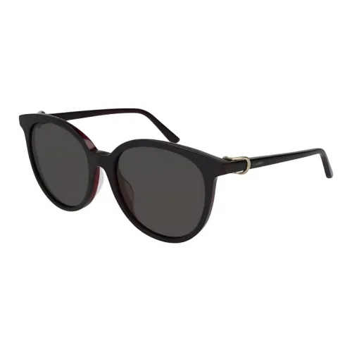 CARTIER Acetate Round Sunglasses Women's Black
