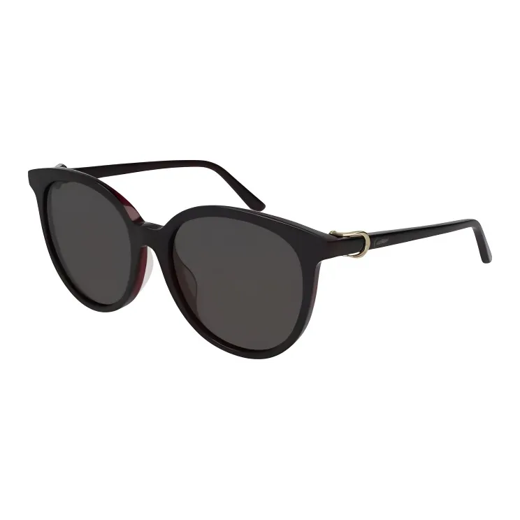 CARTIER Acetate Round Sunglasses Women's Black-0