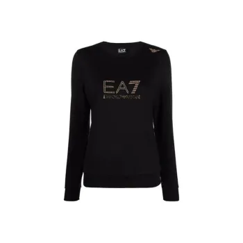 EMPORIO ARMANI Stud Detailed Long Sleeved Crewneck T Shirt