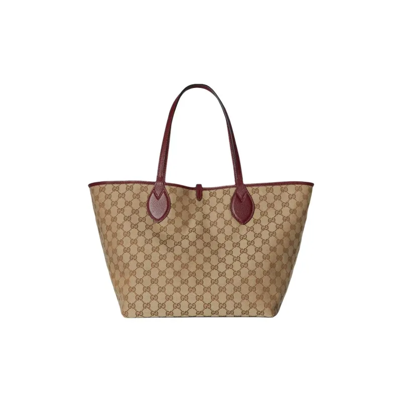 GUCCI Totissima Grain Leather Shoulder Bag Medium Size Women's Red-2