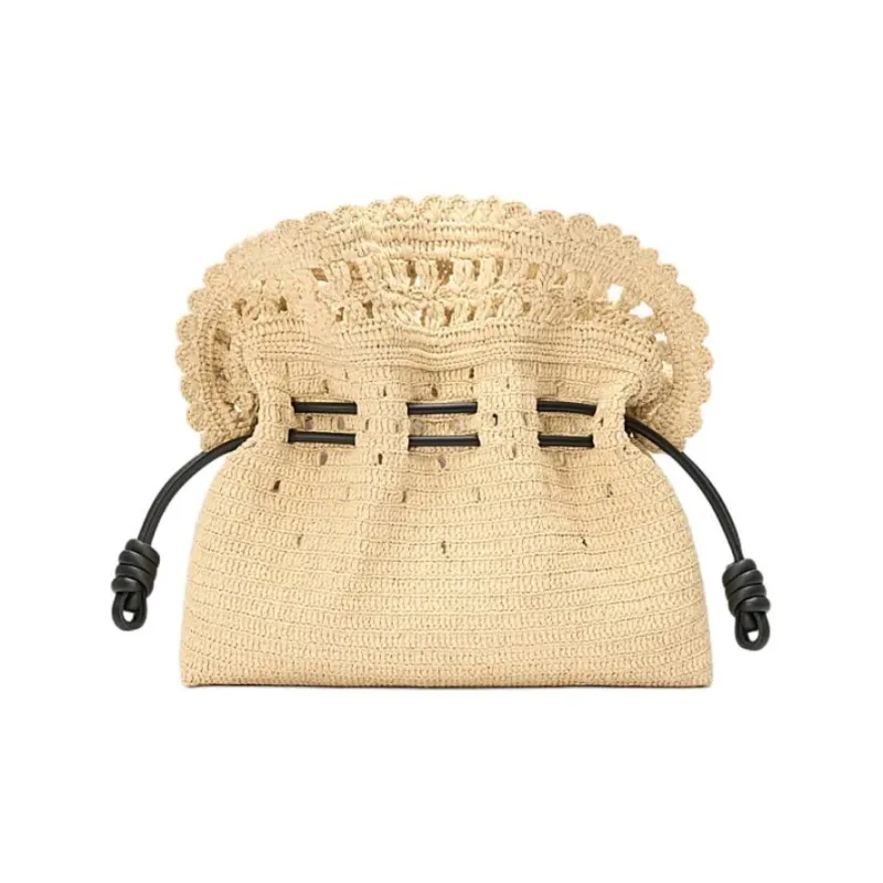 LOEWE Raffia Shoulder Bag Clutch Medium Size Women's Natural-0