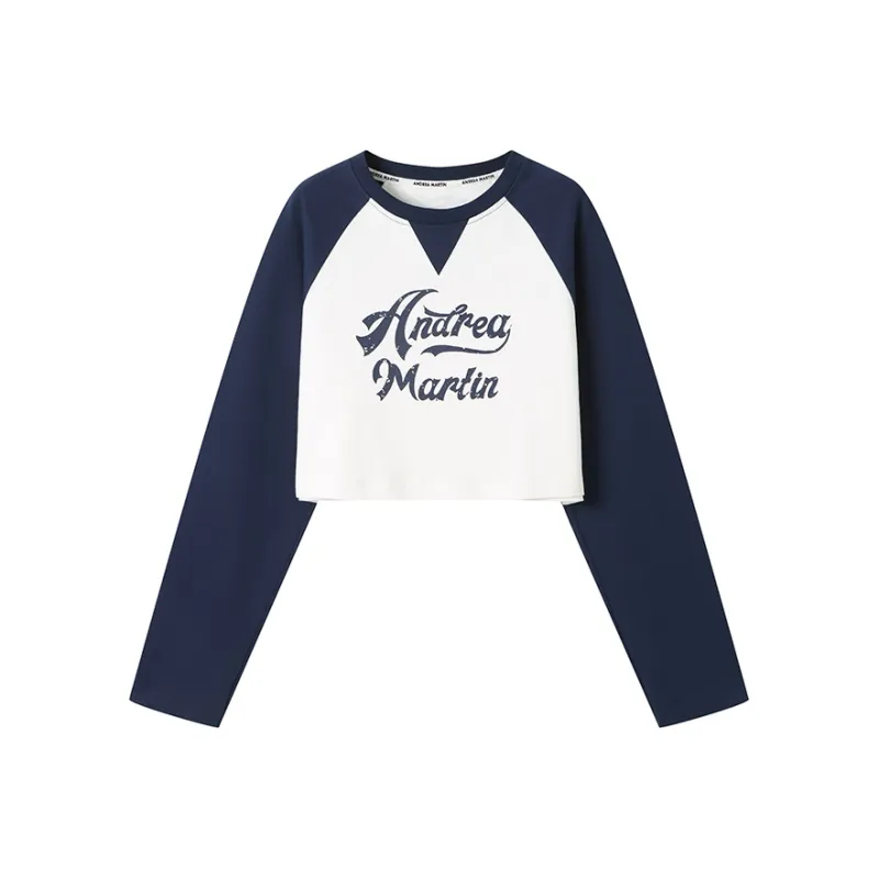 ANDREA MARTIN Raglan Sleeve T Shirt Women's Navy Blue-0