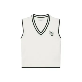 LACOSTE Tank Tops Women's White Green