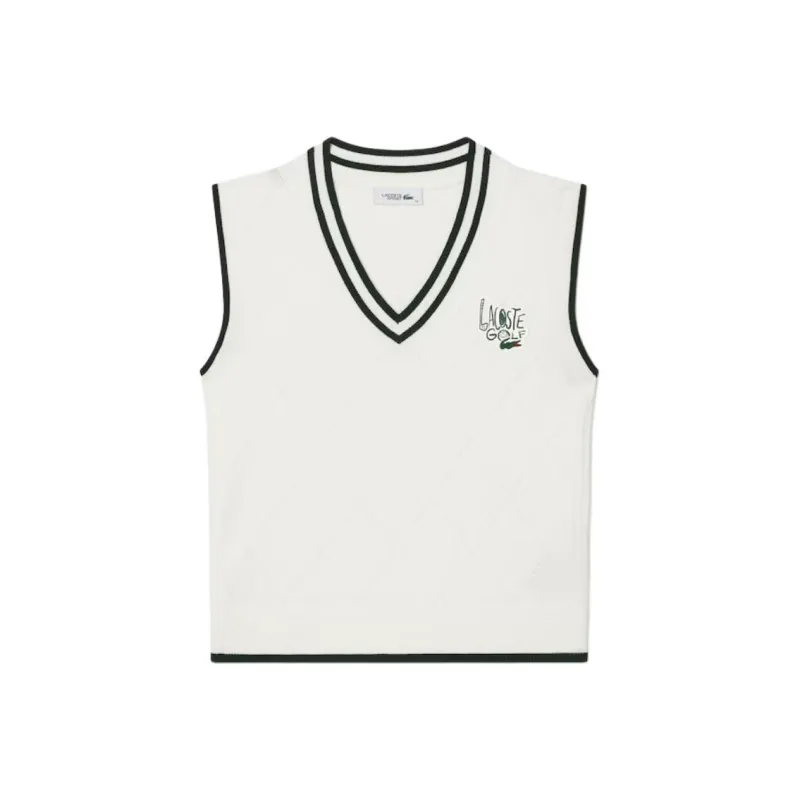 LACOSTE Tank Tops Women's White Green-0