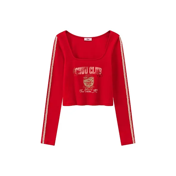 CHUU T Shirt Women's Vintage Red-0