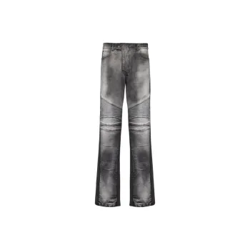 BALMAIN Ribbed knee Biker Jeans