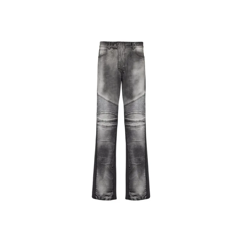 BALMAIN Ribbed knee Biker Jeans-0