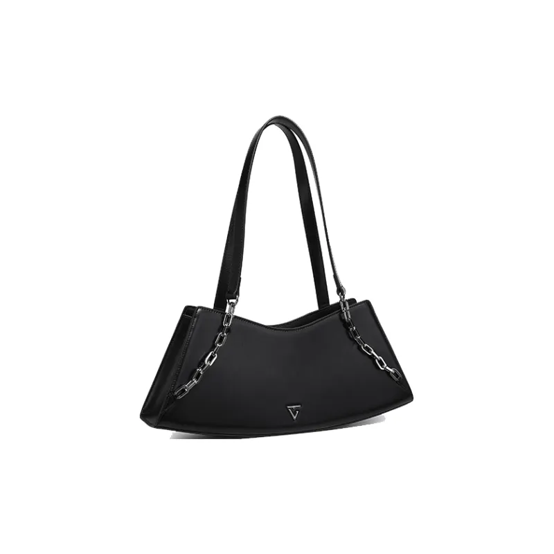TangGuh Cow Leather Shoulder Bag Women's Obsidian Black/Fallen Blossom White-2