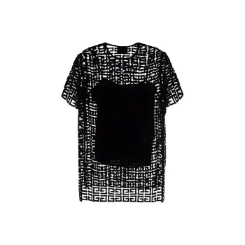 Givenchy Short Sleeved 4G Monogram Embroidered T Shirt