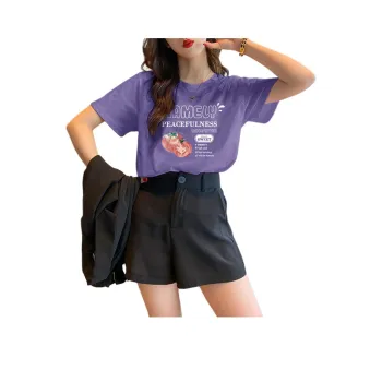 Tonlion T-Shirt Women's Thin Rattan Color