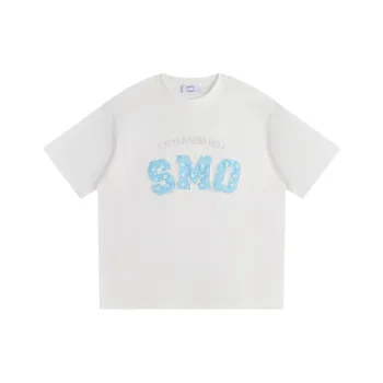 SMORODINA Drop Shoulder Sleeve T Shirt Unisex White