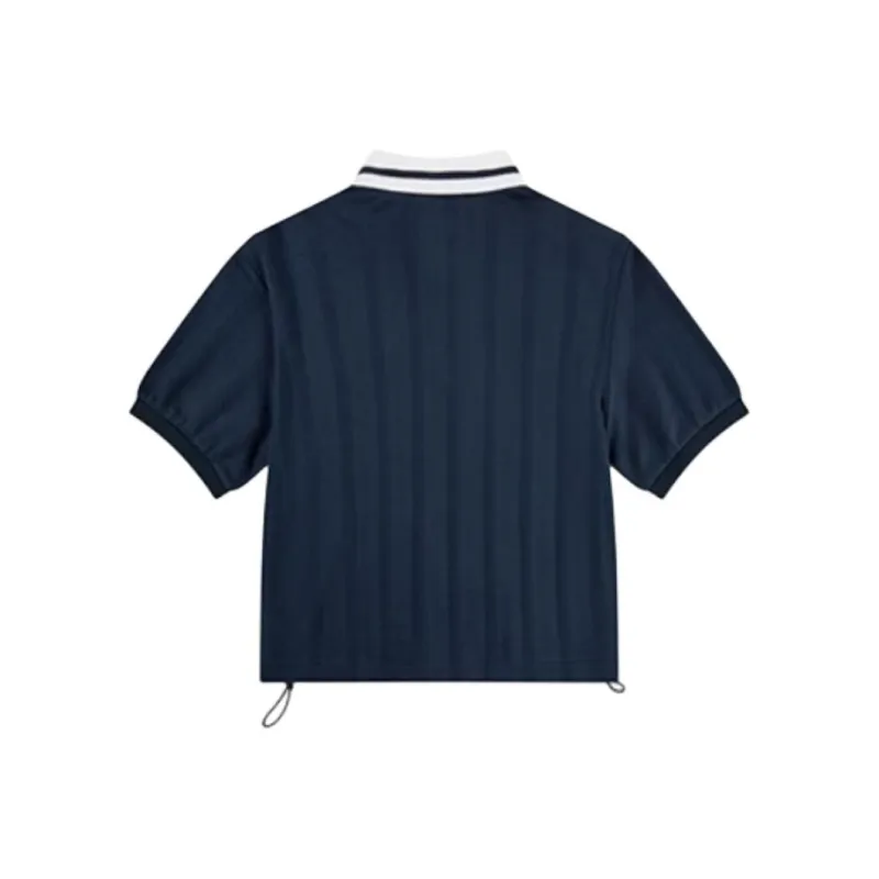 QIAODAN Sports Life Collection Polo Shirt Women's Night Ink Blue-1