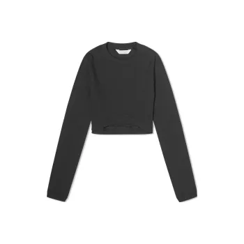 PALM ANGELS Fitted Ribbed L/S T shirt Black