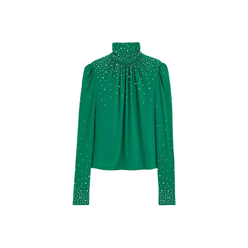 Rabanne H&M Embellished Jersey Top Green-0
