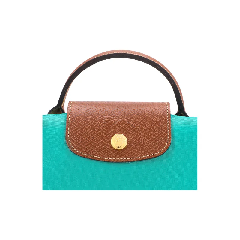 LONGCHAMP Le Pliage Recycled Canvas With Leather Canvas Bag, Dumpling Bag, Handbag Women's Lake Aqua Green-4