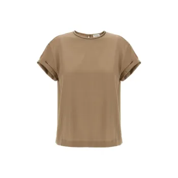 Brunello Cucinelli Satin Crewneck T Shirt