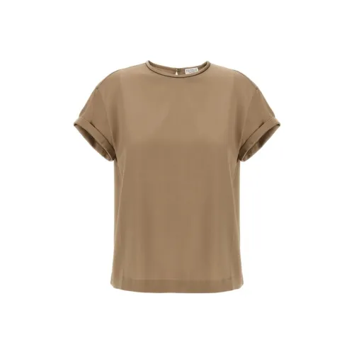 Brunello Cucinelli Satin Crewneck T Shirt