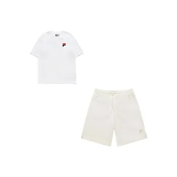 FILA FUSION Casual Sportswear Unisex Standard White+Ivory Beige