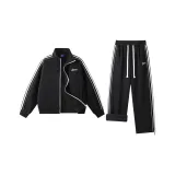 Black (Striped Webbing, Fleece-Lined and Thickened)