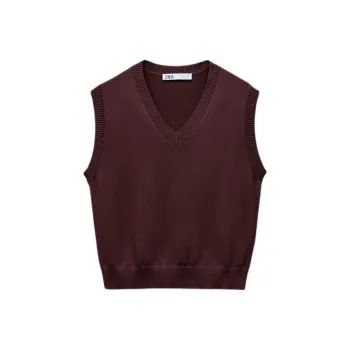 ZARA Tank Tops Women's Brown