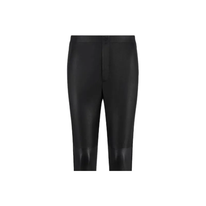 DIOR 30 Montaigne Leather Pants Women's Black-2