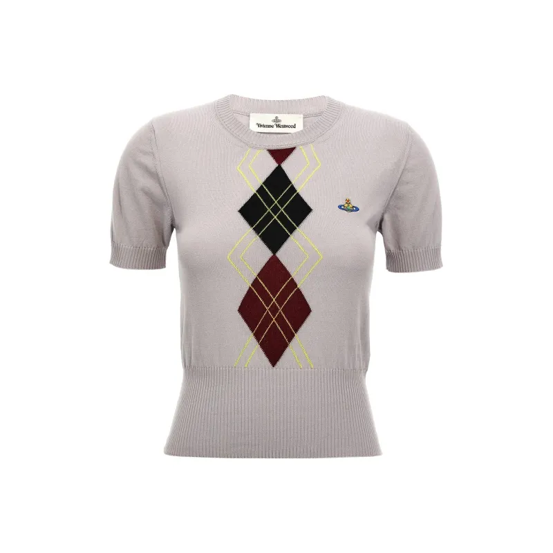 Vivienne Westwood Argyle Pattern Knit Top-0