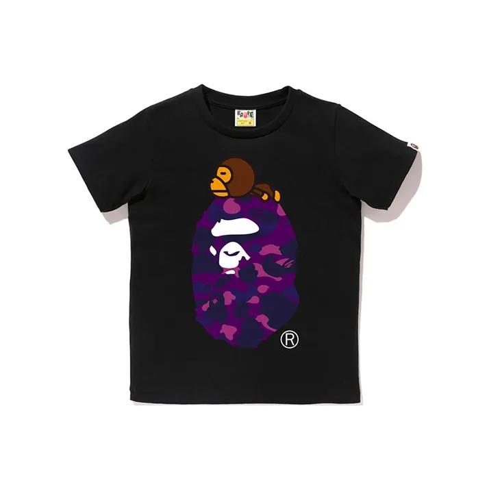 A BATHING APE A BATHING APE Color Camo Milo On Big Ape Relaxed Tee White/Purple-2