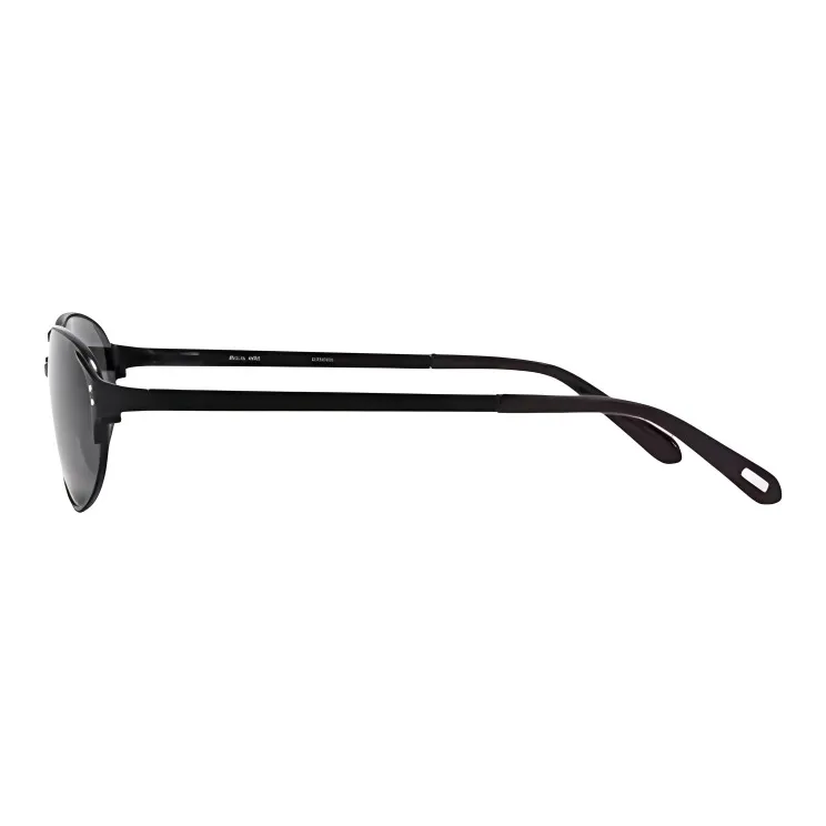 Fakeme Titanium Oval Sunglasses Unisex Black-2