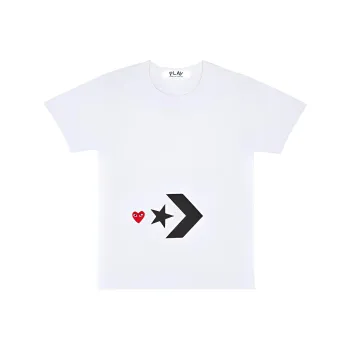 Converse X CDG Play CDG Play X Converse T Shirts Women's White