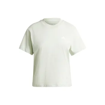 Adidas Women's Essentials Small Logo T Shirt Linen Green