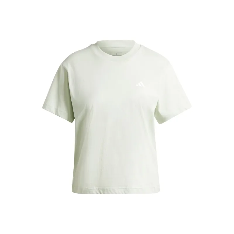 Adidas Women's Essentials Small Logo T Shirt Linen Green-0