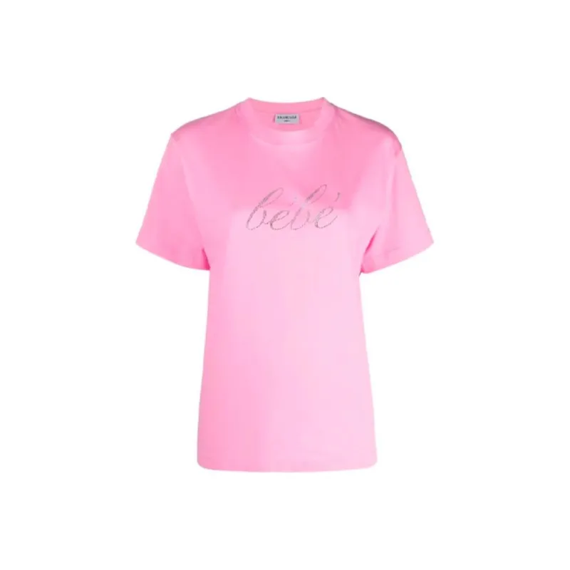 Balenciaga Logo T Shirt 'Pink'-0