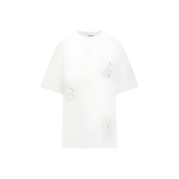 MSGM Floral appliqué T shirt