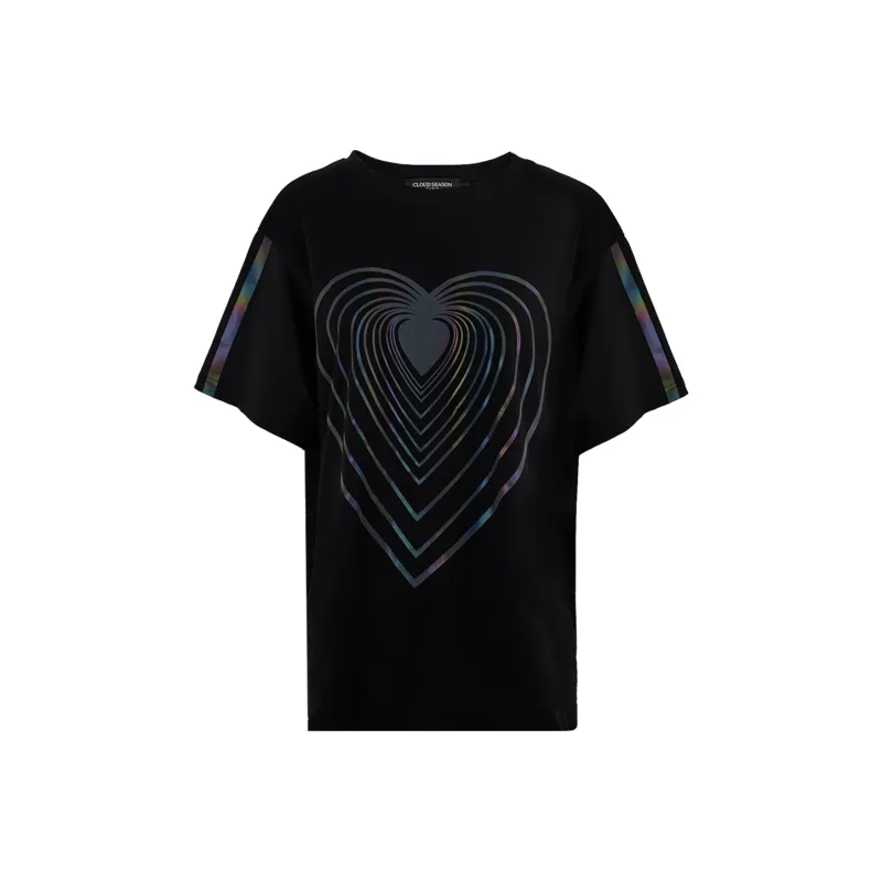 CLOUD SEASON Straight Elbow Length Sleeved T Shirt Women's-0
