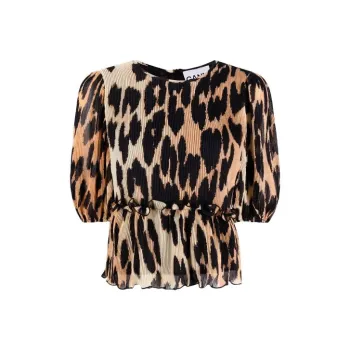 GANNI T-Shirts Women's Brown