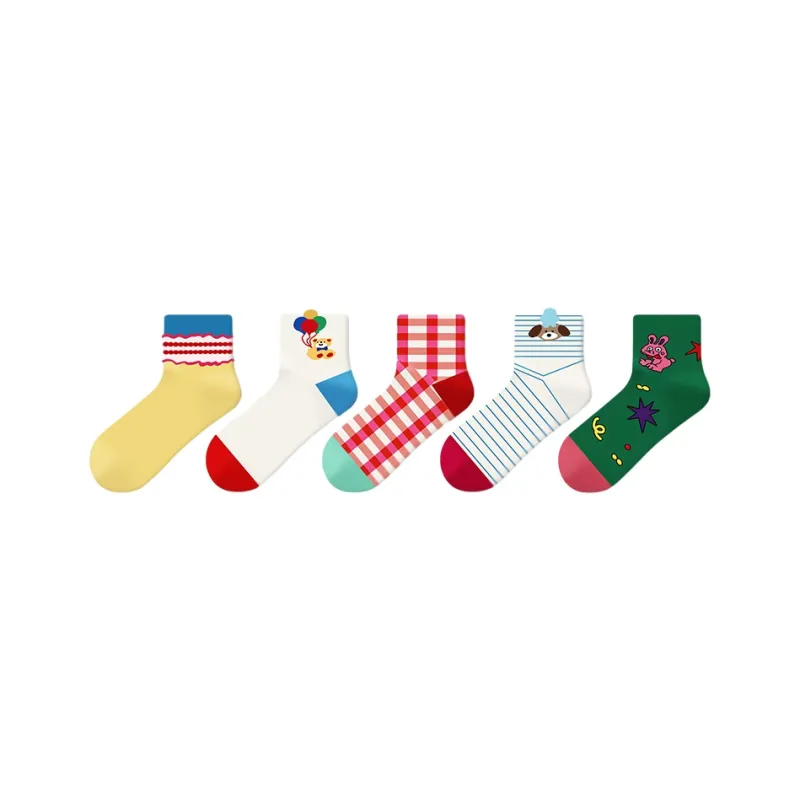 Happylemon Mid Calf Socks Women's 5 Pack-16
